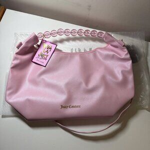 Juicy Couture Viva La Juicy Baby Pink Faux Leather Large Hobo Crossbody Bag Tote